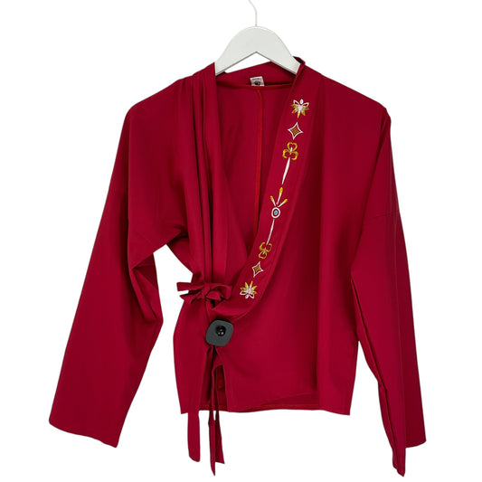 Top Long Sleeve By Clothes Mentor In Red, Size: M