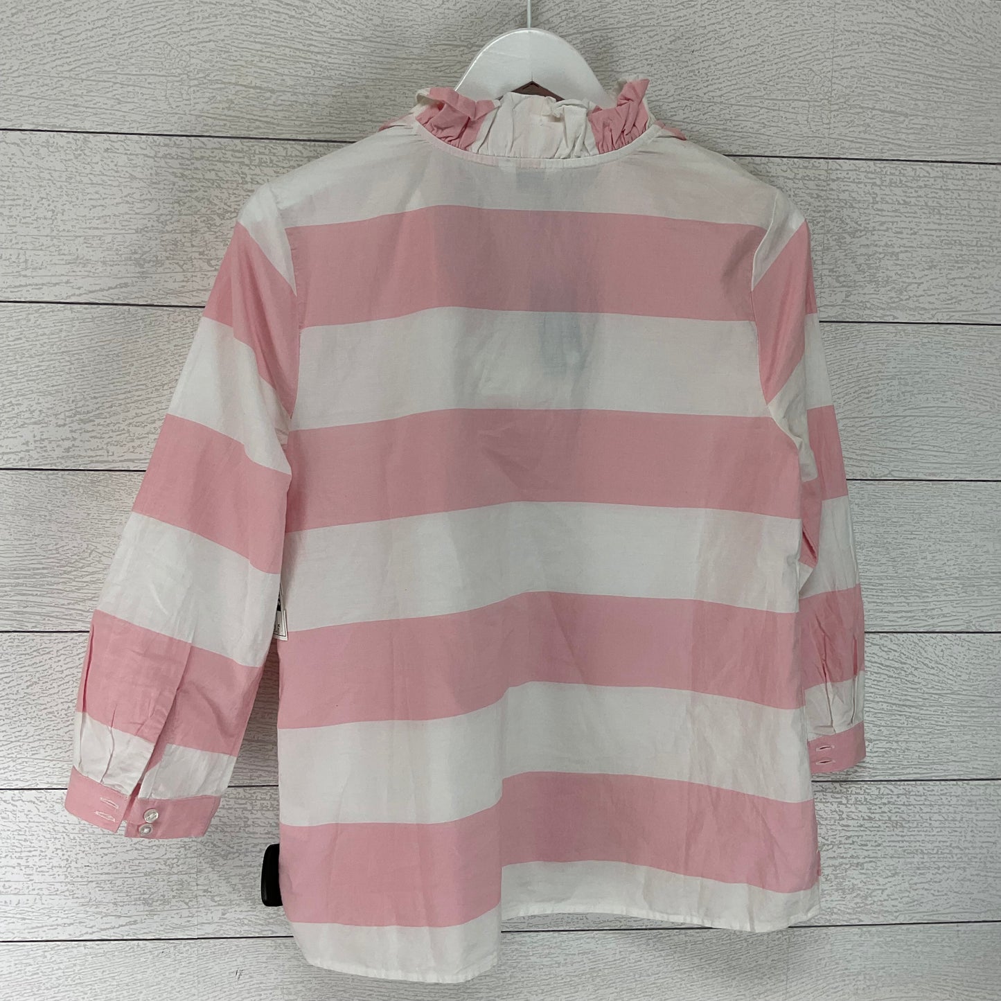 Top Long Sleeve By Crown And Ivy In Pink & White, Size: M