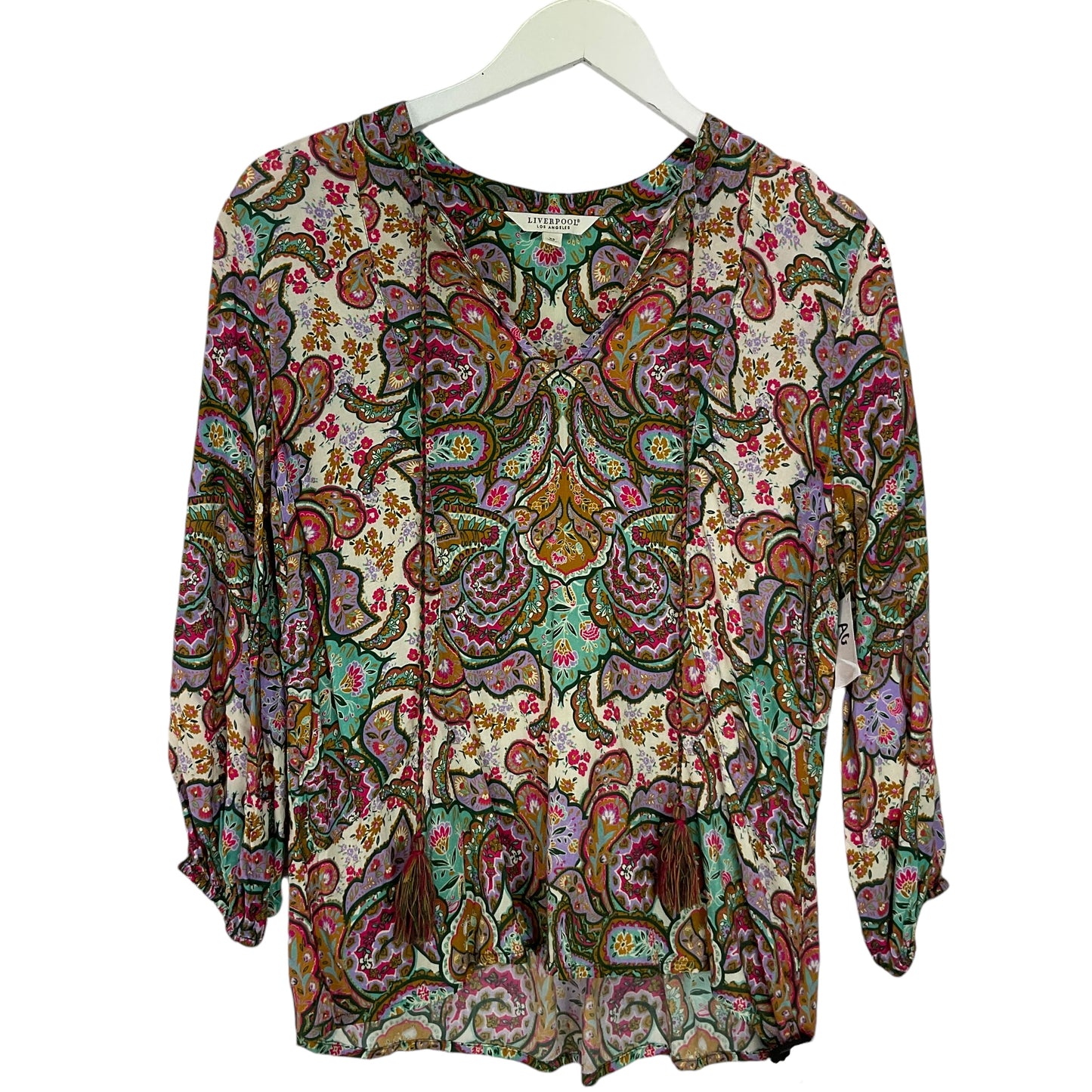 Top Long Sleeve By Liverpool In Multi-colored, Size: Xs