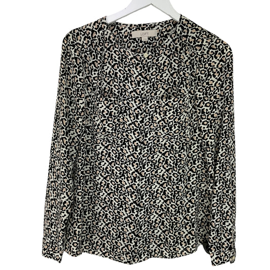 Top Long Sleeve By Loft In Animal Print, Size: Xs