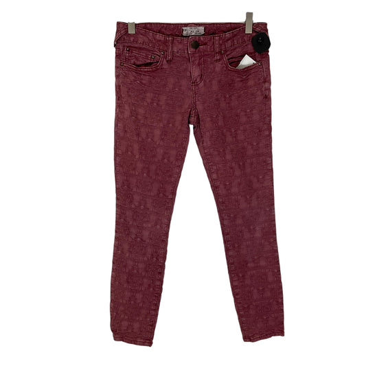 Jeans Skinny By Free People In Red Denim, Size: 2