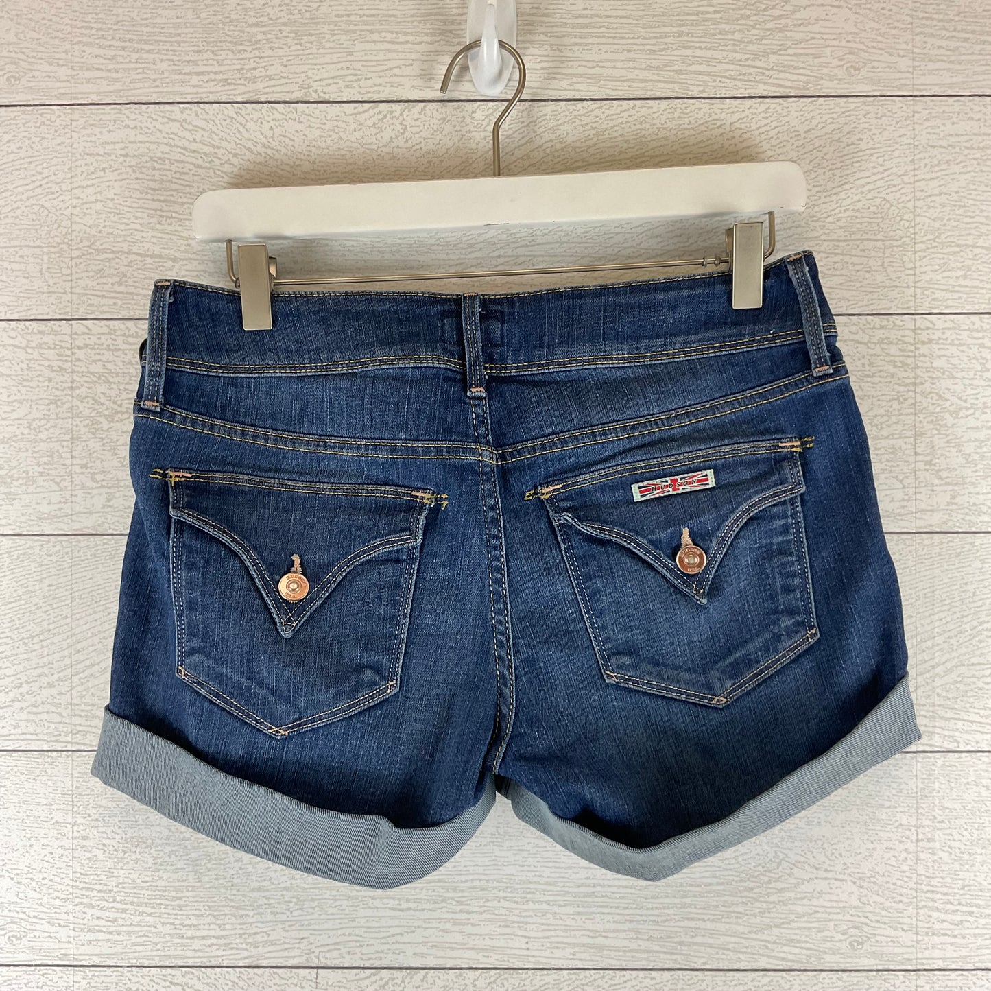 Shorts Designer By Hudson In Blue Denim, Size: 4