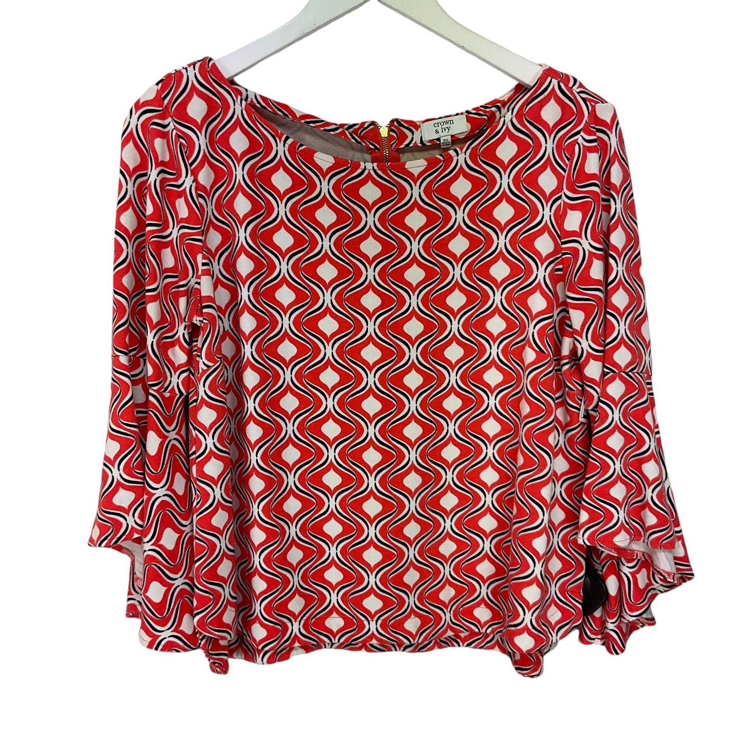 Top Long Sleeve By Crown And Ivy In Orange, Size: Xs