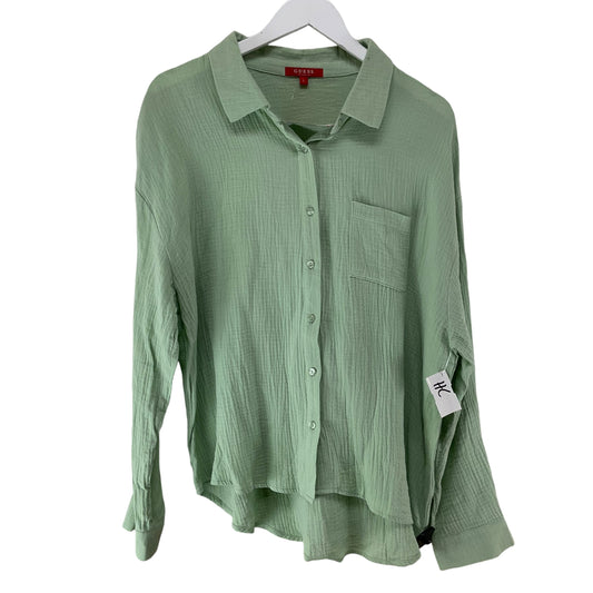 Top Long Sleeve Basic By Guess In Green, Size: L