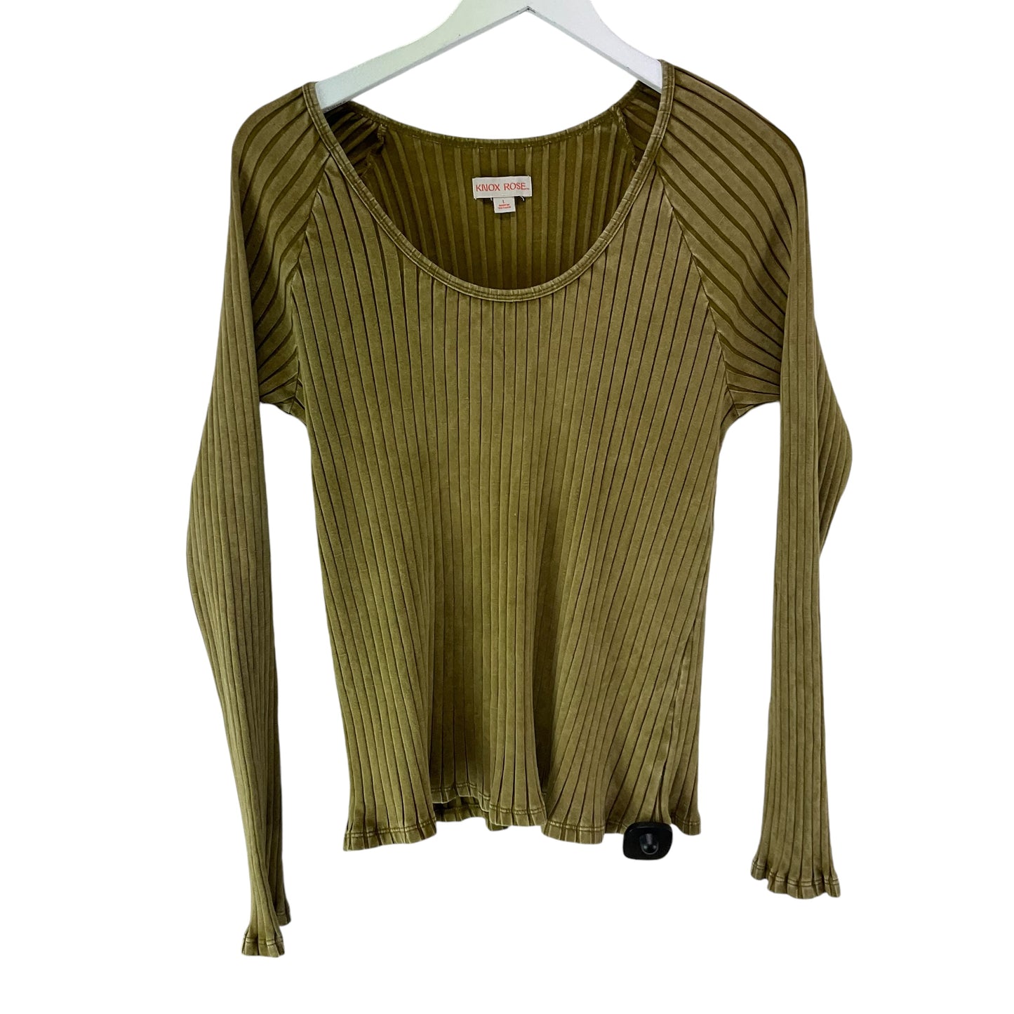 Top Long Sleeve Basic By Knox Rose In Green, Size: L