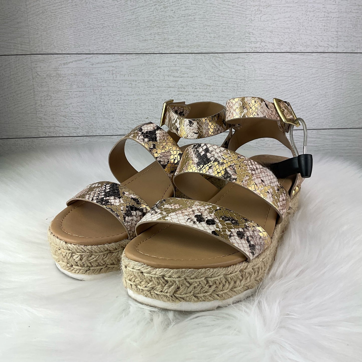 Shoes Heels Wedge By Soda In Snakeskin Print, Size: 8