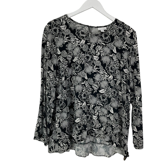 Top Long Sleeve By J. Jill In Black, Size: L