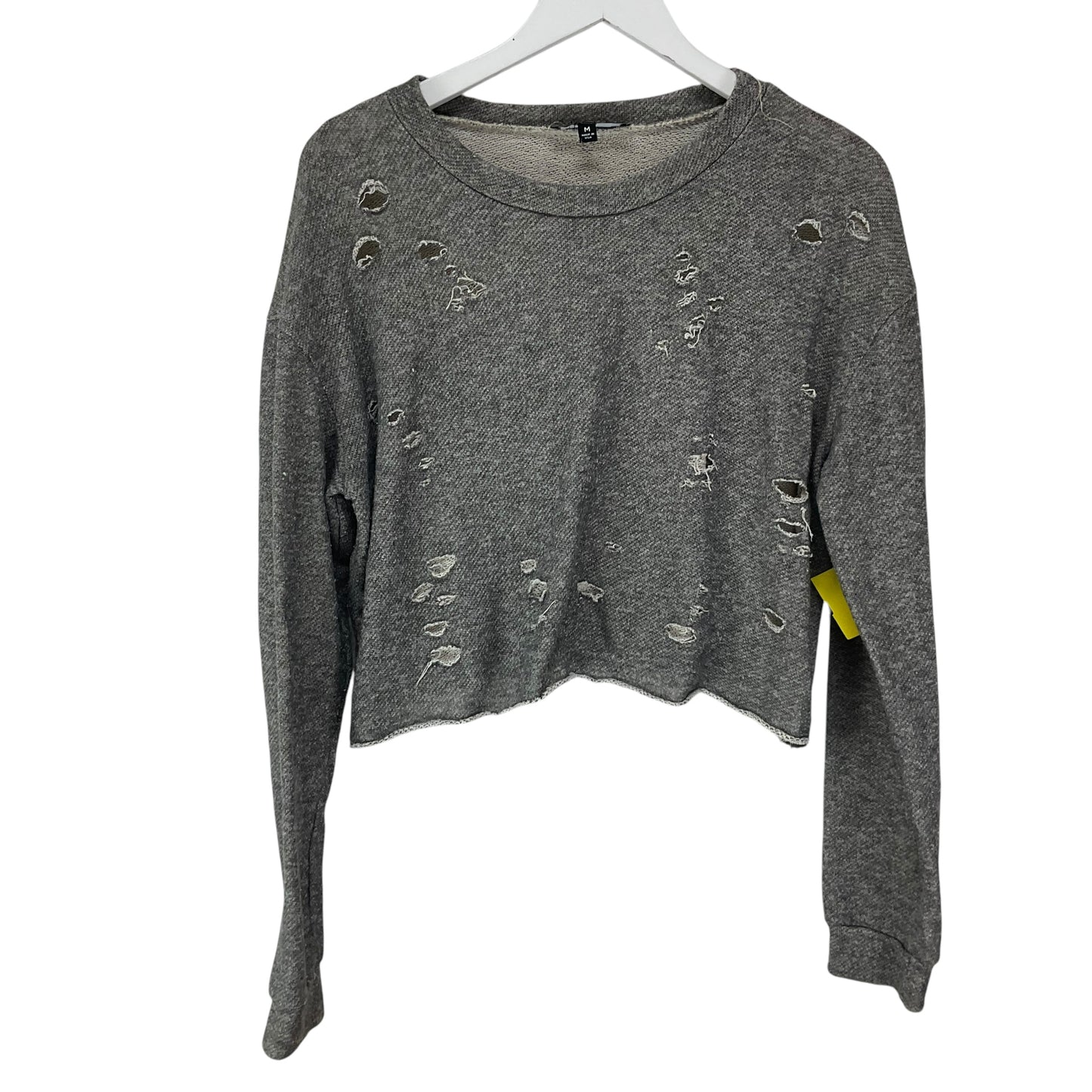 Top Long Sleeve Basic By Lulu In Grey, Size: M