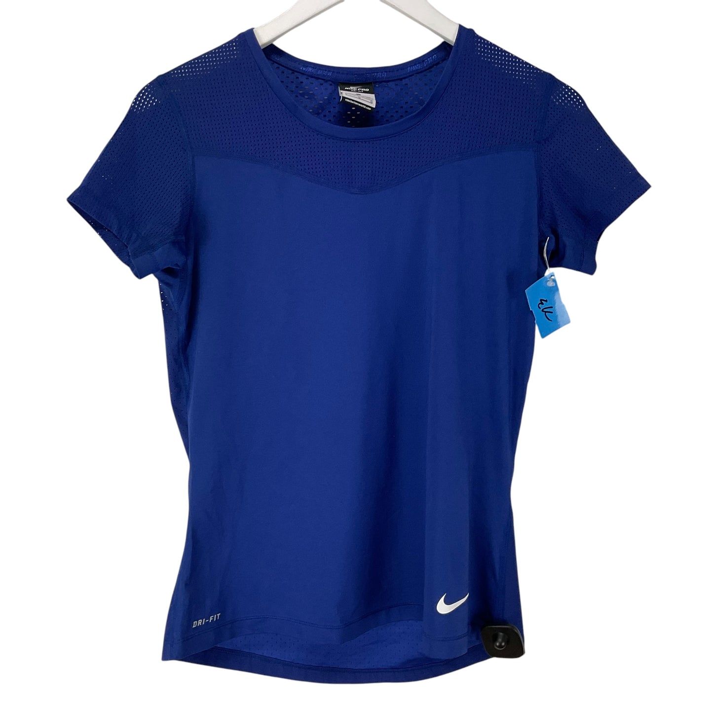 Athletic Top Short Sleeve By Nike In Blue, Size: L