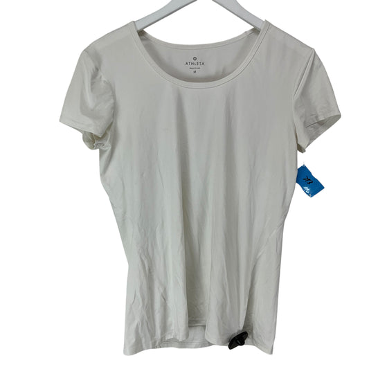 Athletic Top Short Sleeve By Athleta In White, Size: M