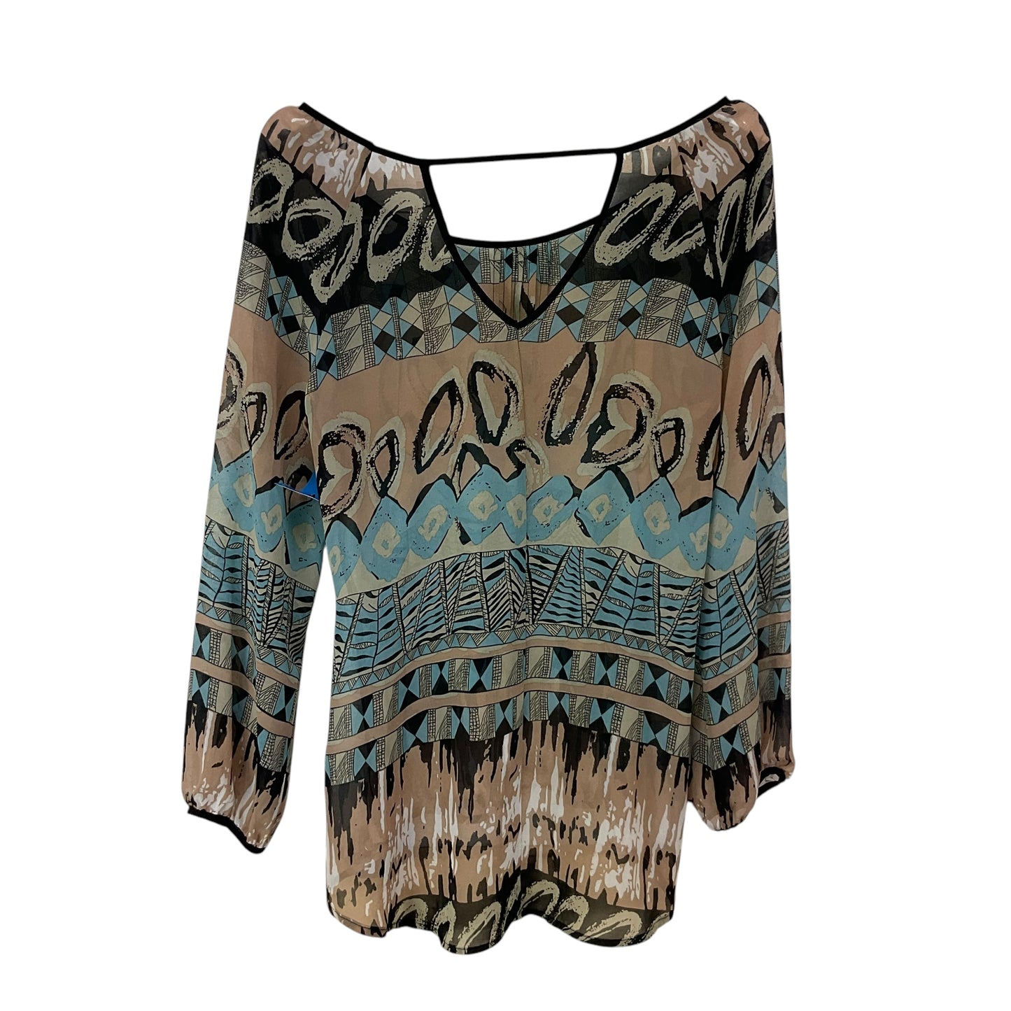 Top Long Sleeve By Blu Pepper In Multi-colored, Size: M