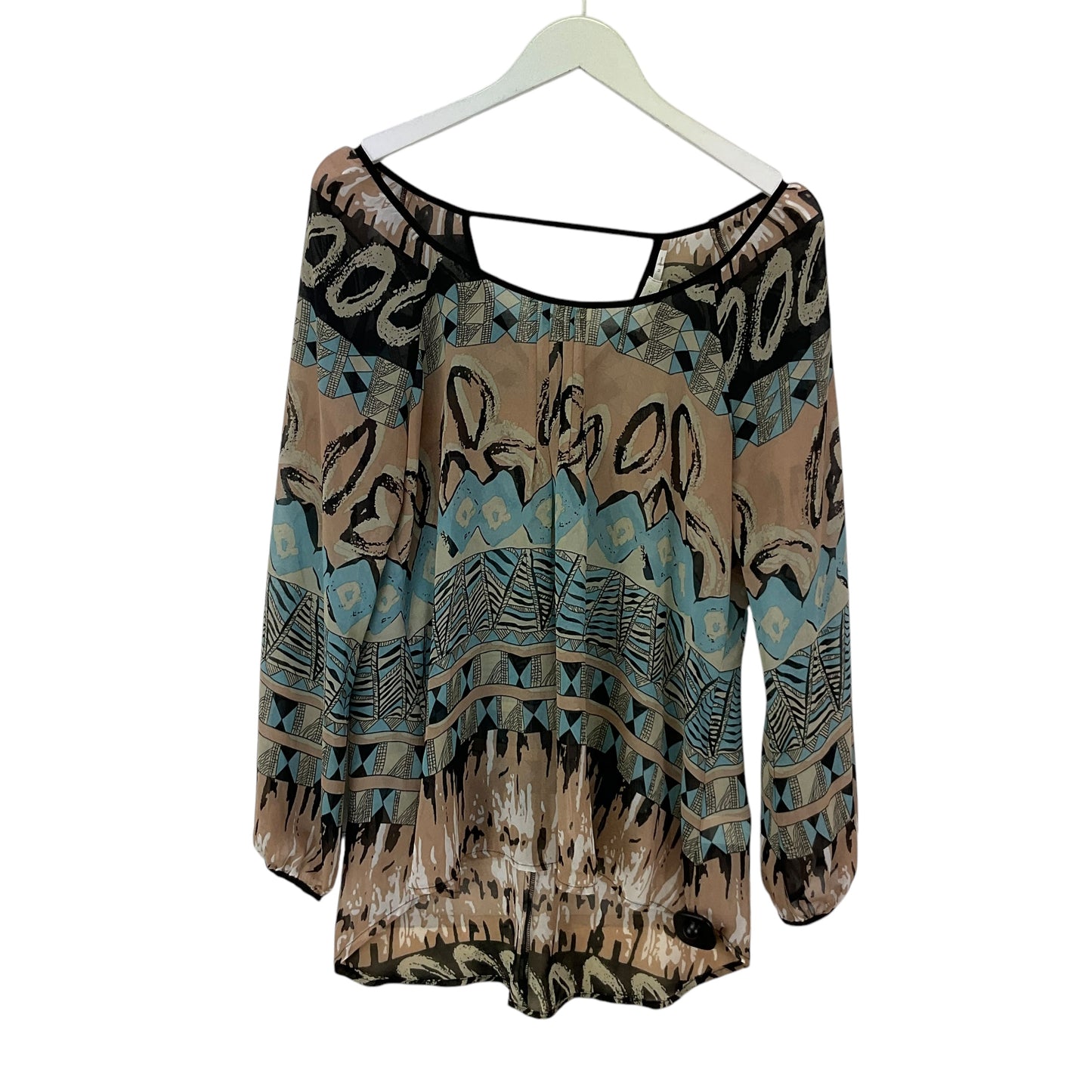 Top Long Sleeve By Blu Pepper In Multi-colored, Size: M