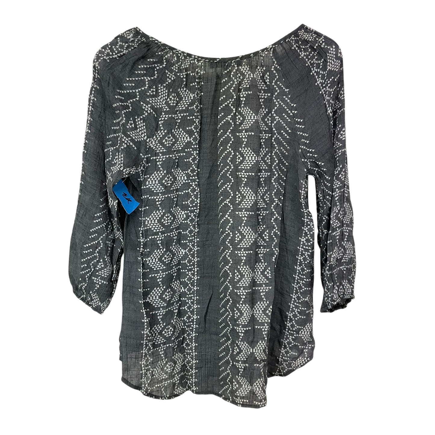 Top Long Sleeve By Fred David In Grey, Size: S