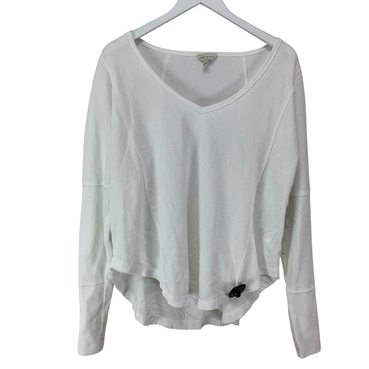 Top Long Sleeve Basic By Lucky Brand In White, Size: Xl