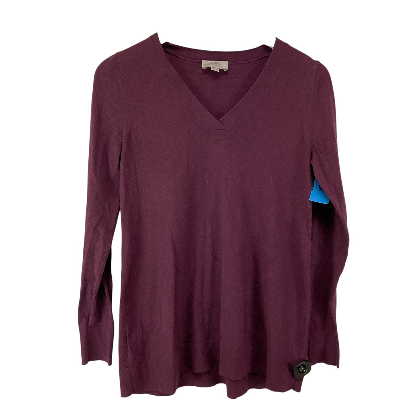 Top Long Sleeve Basic By Loft In Purple, Size: S