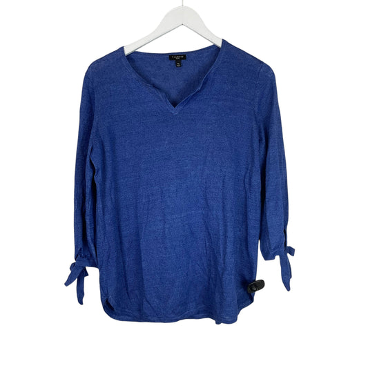 Top Long Sleeve Basic By Talbots In Blue, Size: M