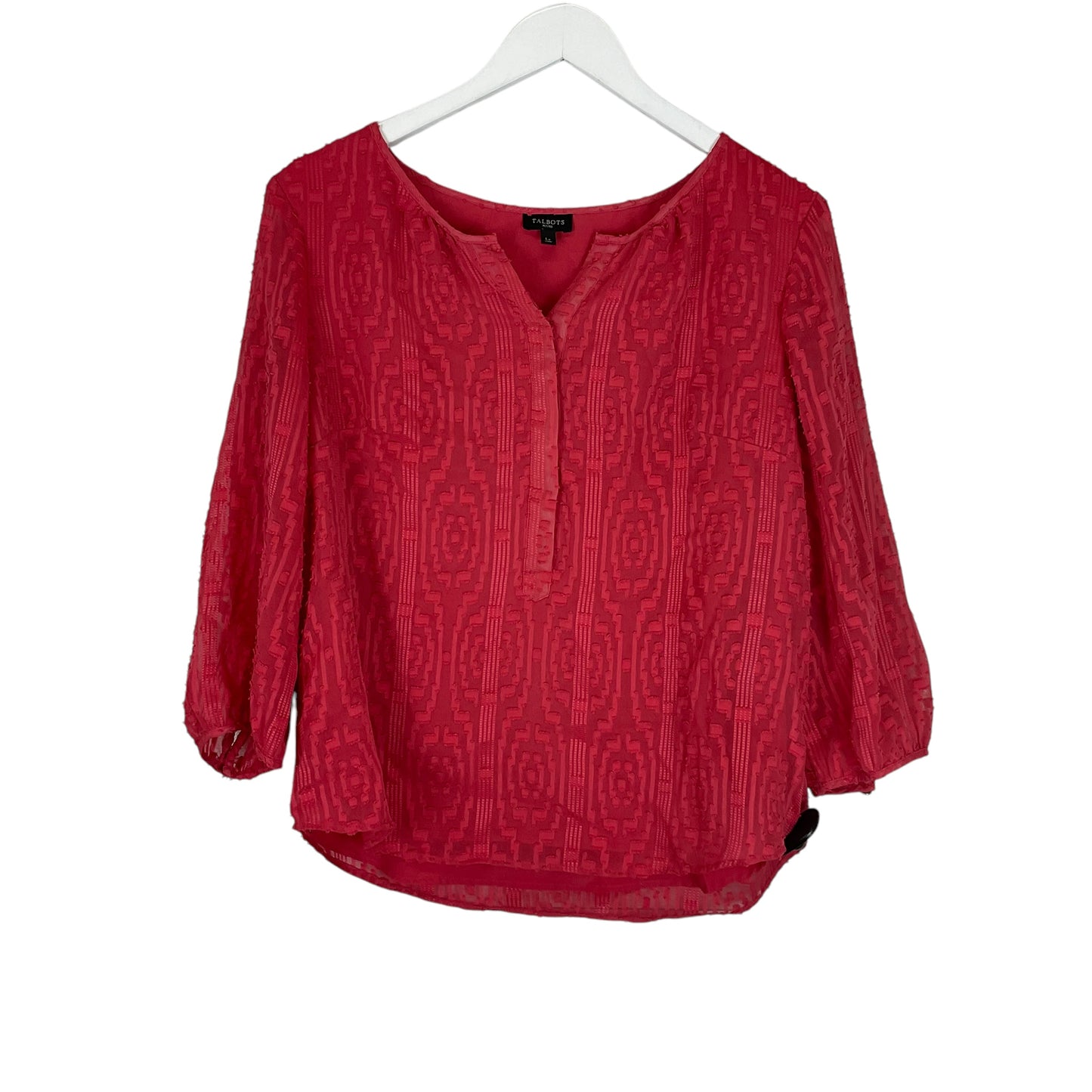 Top Long Sleeve Basic By Talbots In Red, Size: L