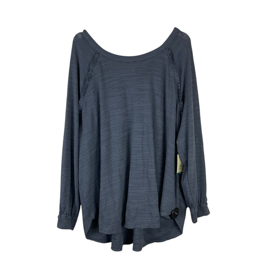 Top Long Sleeve Basic By Terra & Sky In Blue, Size: 3x