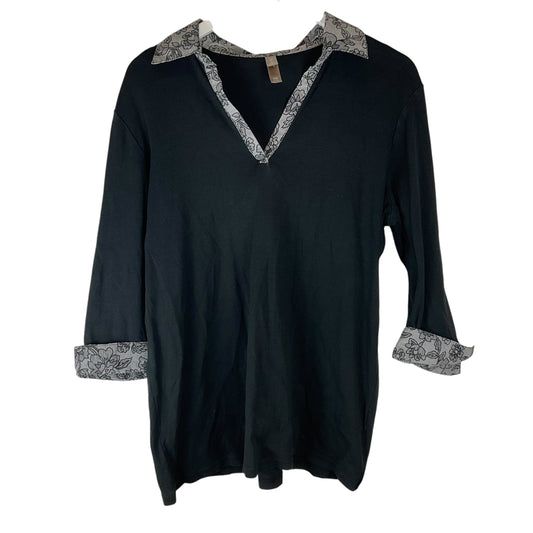 Top Long Sleeve Basic By Clothes Mentor In Black, Size: 1x