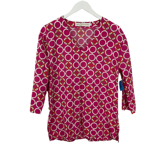 Top 3/4 Sleeve Basic By Tracy Negoshian In Pink, Size: M