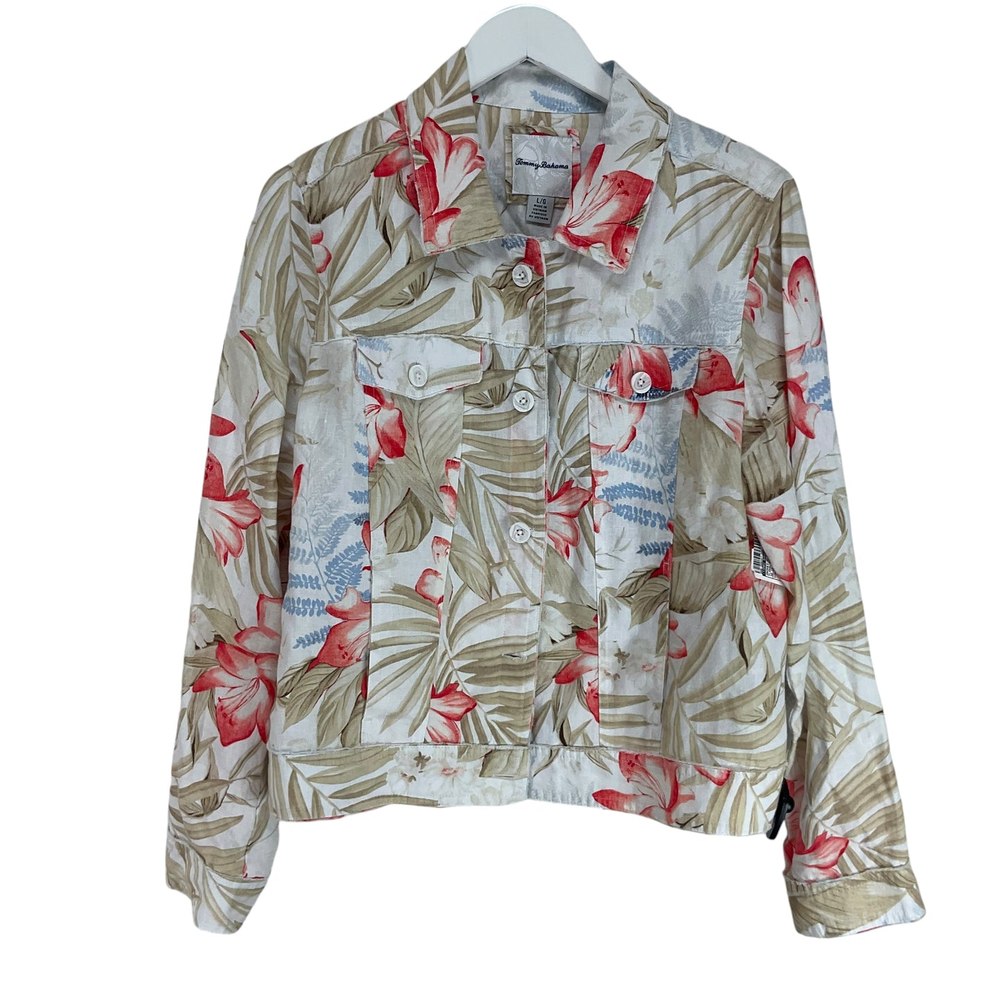 Jacket Fleece By Tommy Bahama In Floral Print, Size: L