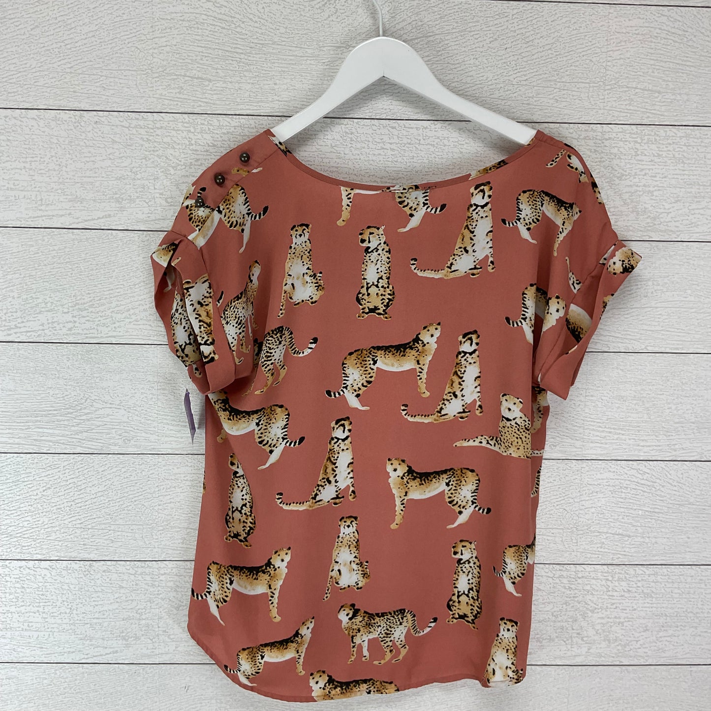 Animal Print Top Short Sleeve Mine, Size L