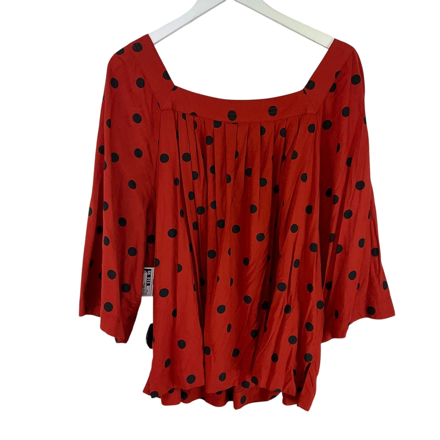 Top Long Sleeve Basic By Crown And Ivy In Polkadot Pattern, Size: 3x