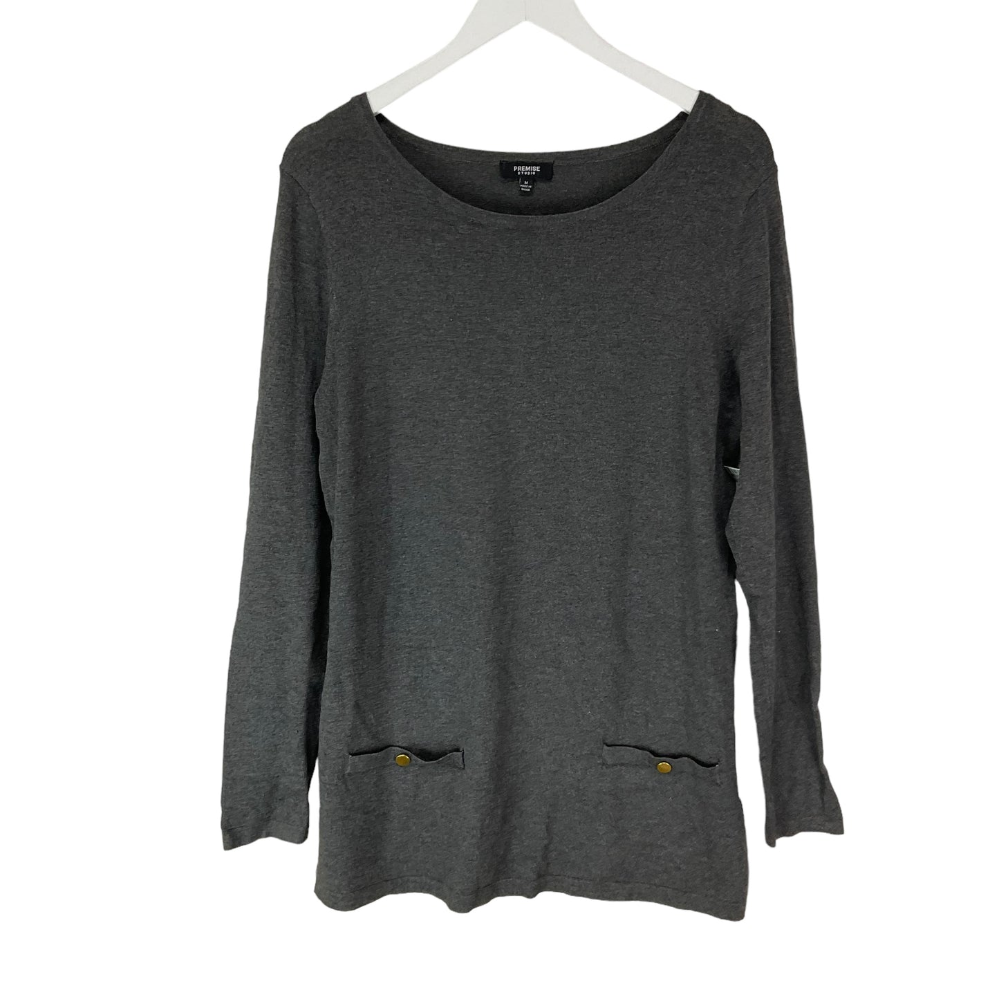 Grey Top Long Sleeve Basic Premise, Size M