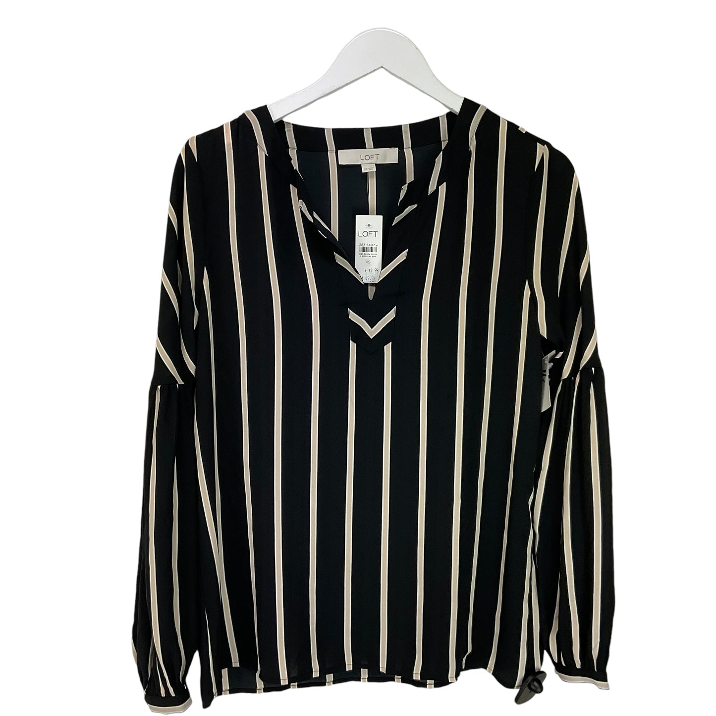 Top Long Sleeve By Loft In Striped Pattern, Size: Xs