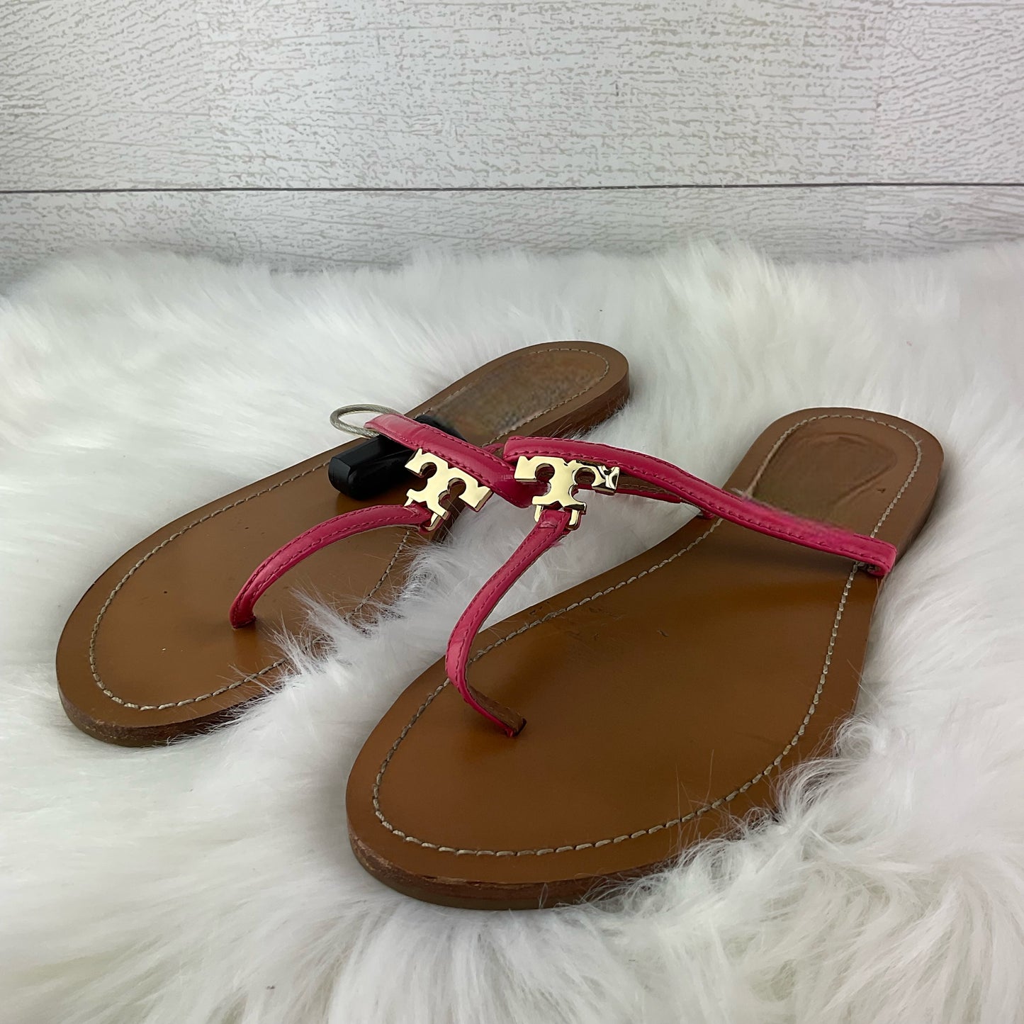 Pink Sandals Designer Tory Burch, Size 8