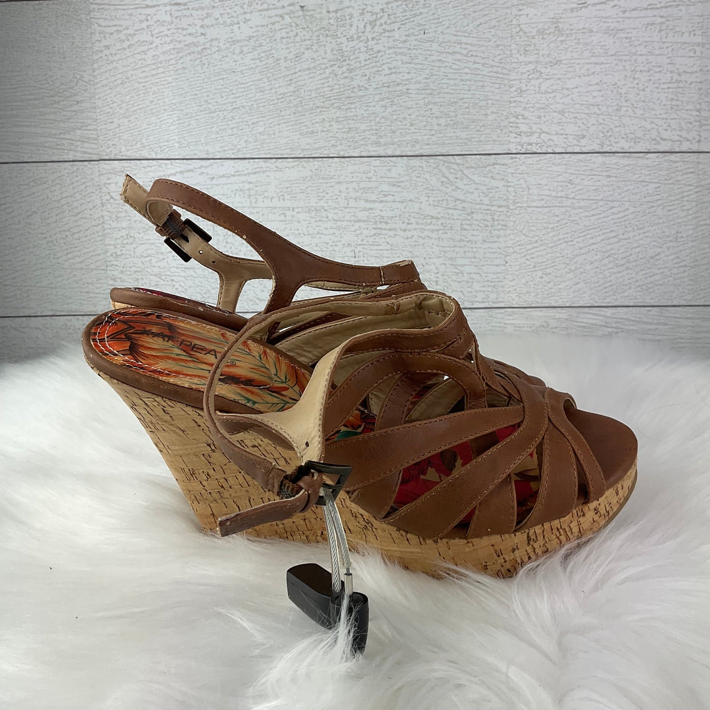 Shoes Heels Wedge By Xappeal In Brown, Size: 8