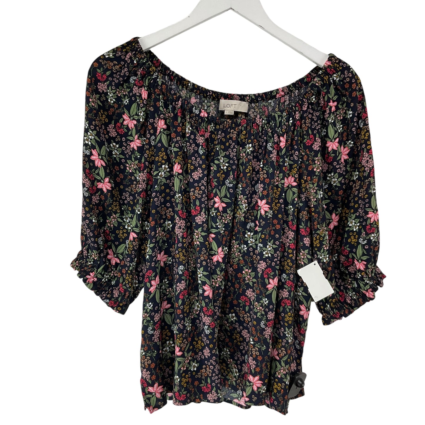 Top Long Sleeve By Loft In Floral Print, Size: L