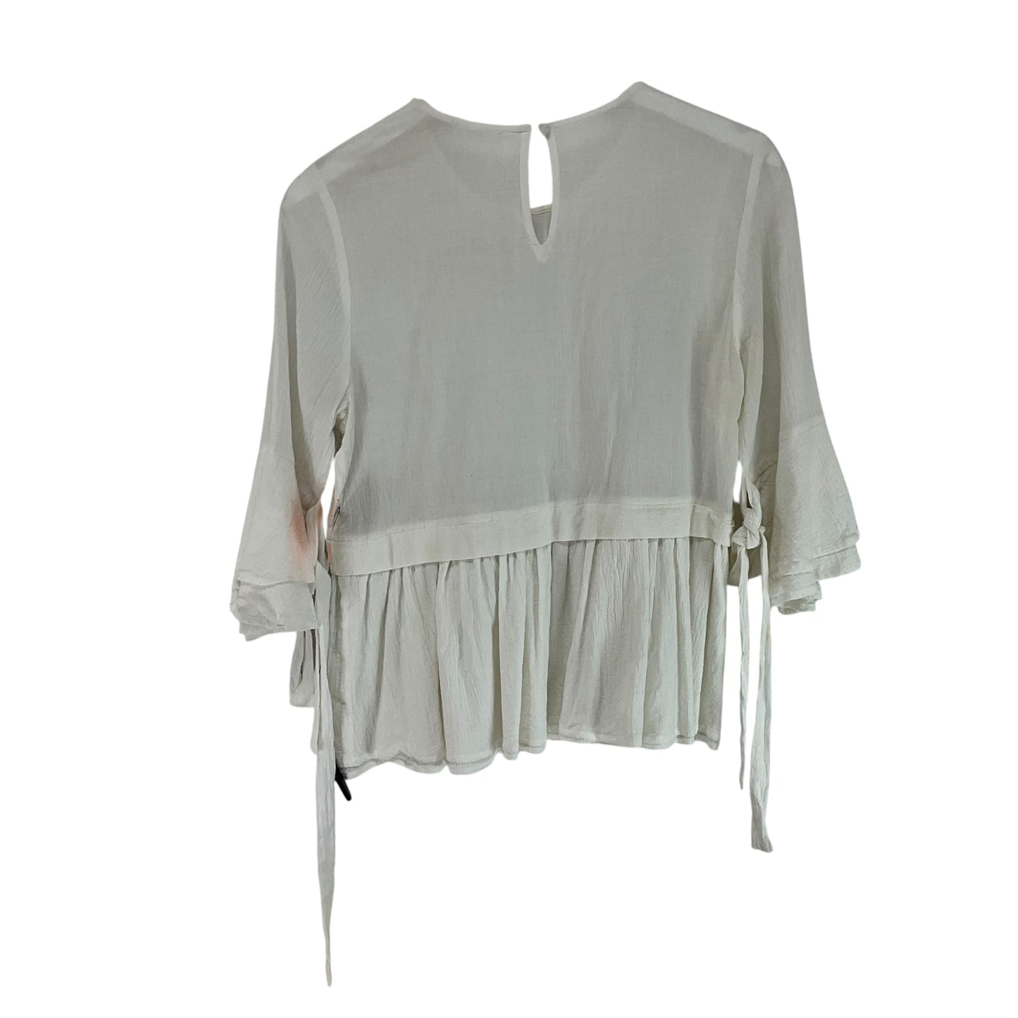 Top 3/4 Sleeve Basic By Blu Pepper In White, Size: S