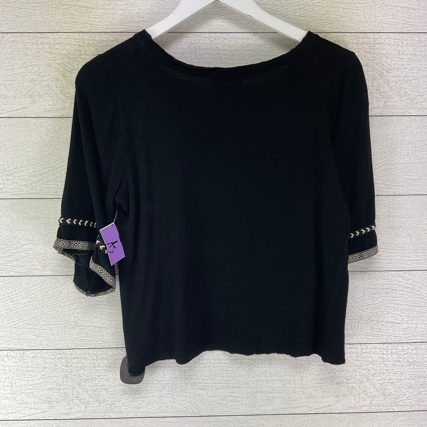 Top Short Sleeve By W5 In Black, Size: M