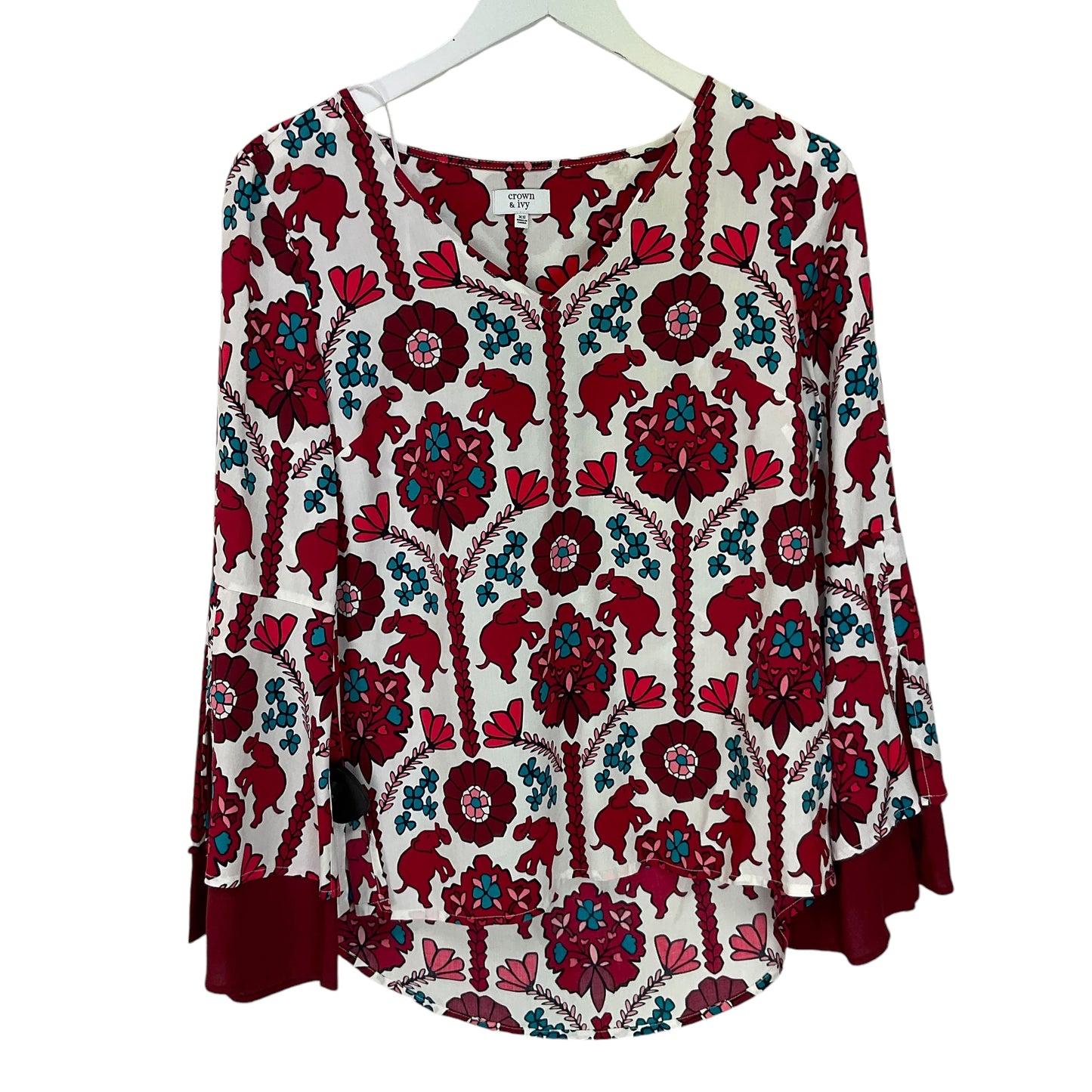 Top Long Sleeve By Crown And Ivy In Red, Size: Xs