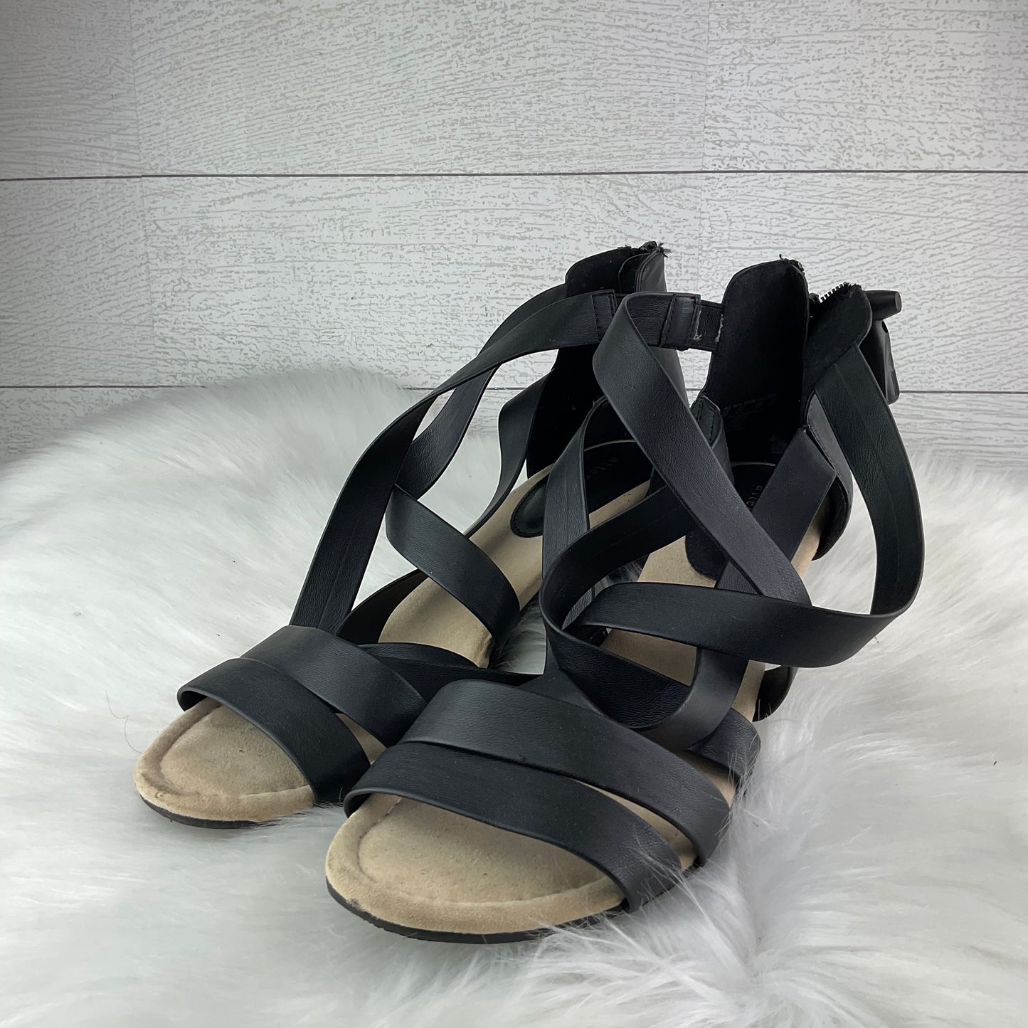 Shoes Heels Wedge By Attention In Black, Size: 10