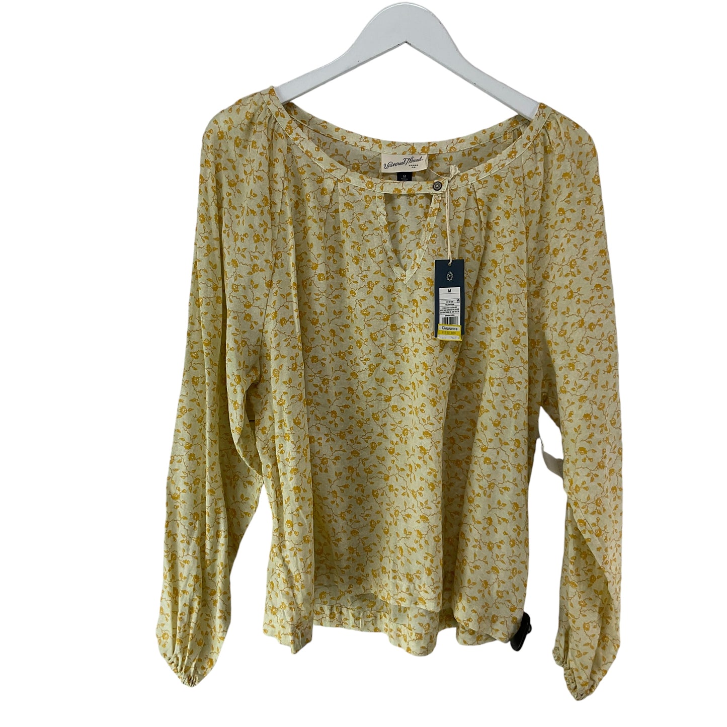 Top Long Sleeve By Universal Thread In Yellow, Size: M