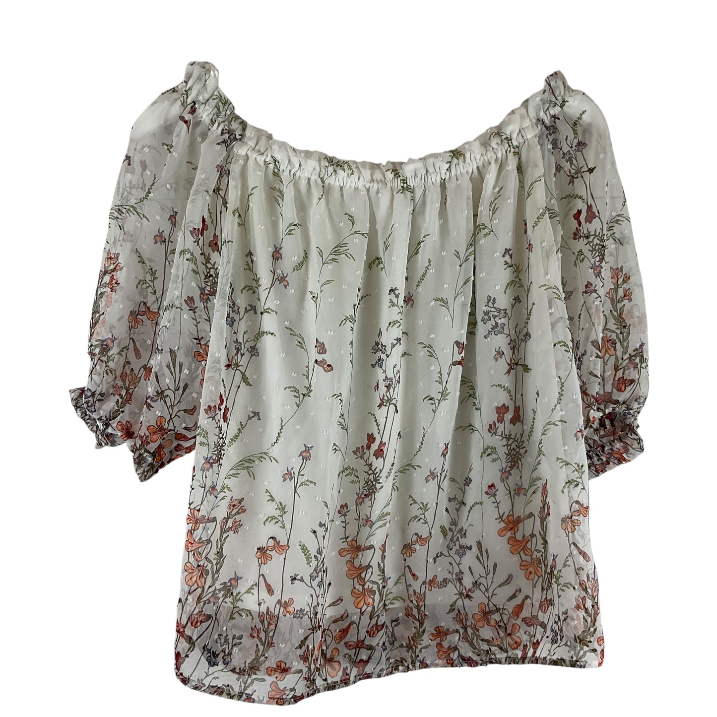 Top Short Sleeve By Clothes Mentor In White, Size: L