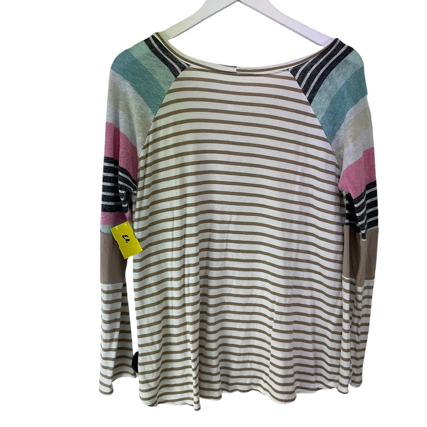 Top Long Sleeve By My Story In Striped Pattern, Size: M