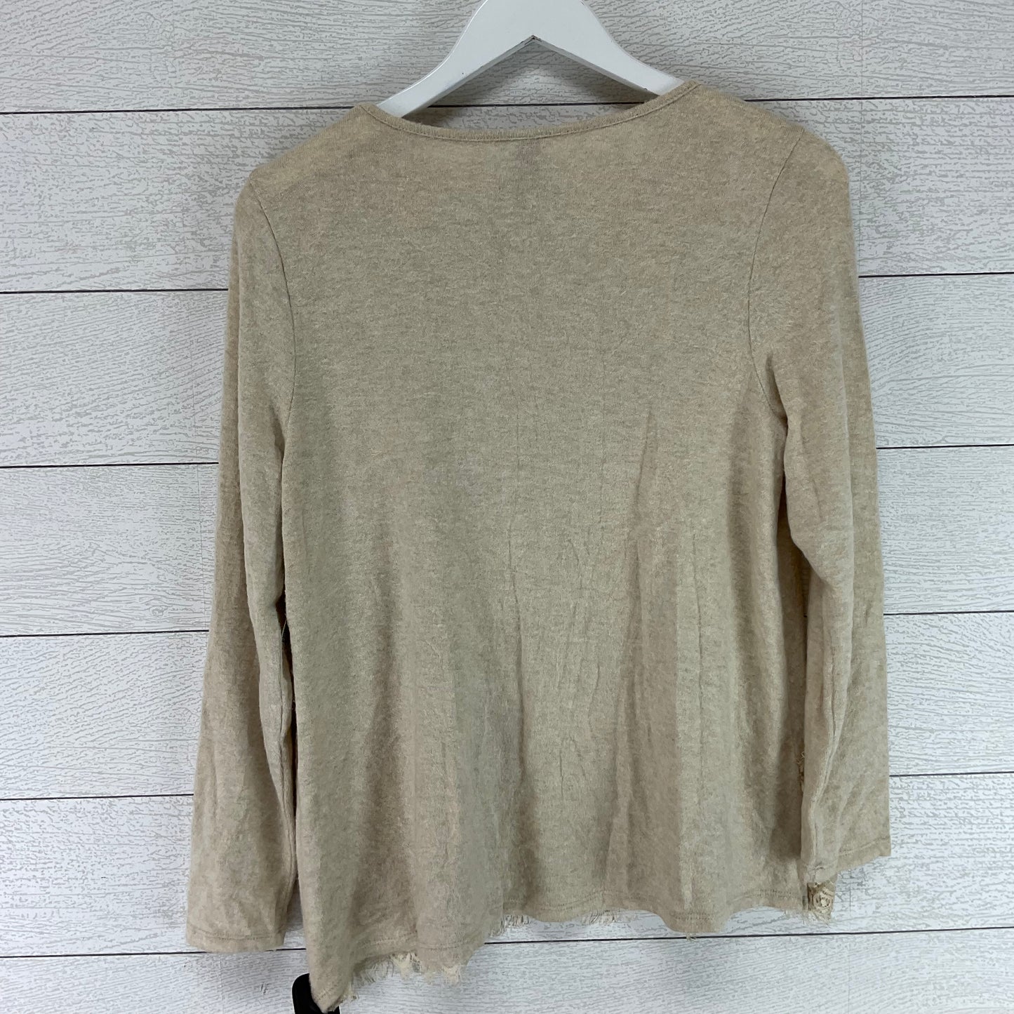 Top Long Sleeve By Alya In Cream, Size: S