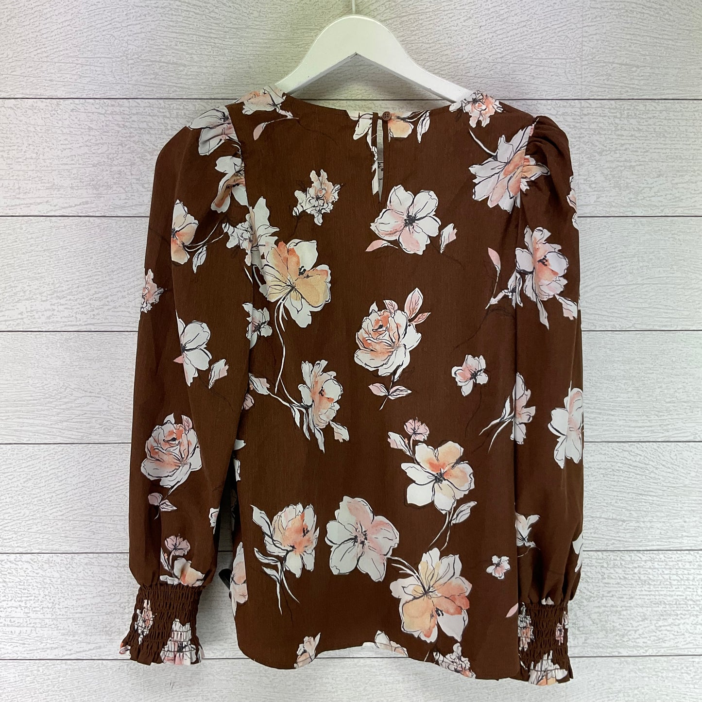 Top Long Sleeve By Pleione In Brown, Size: S