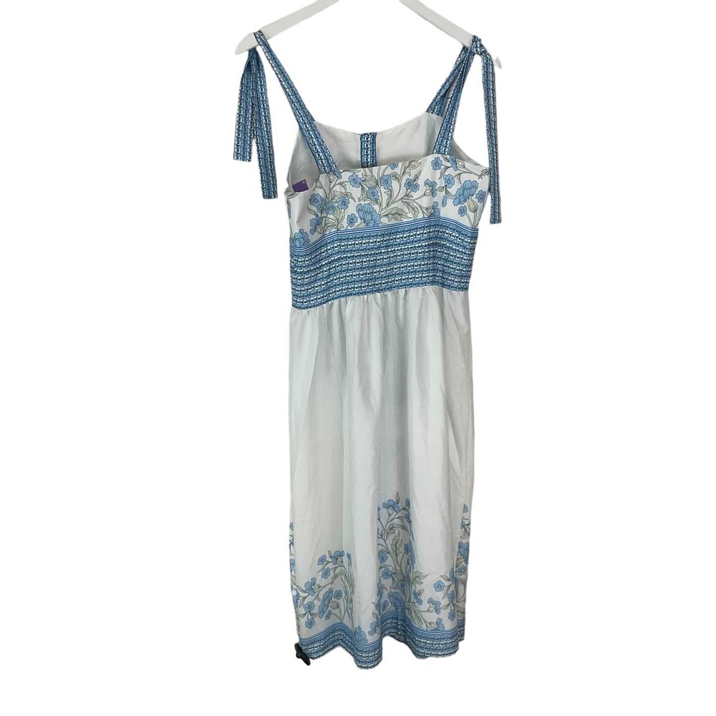 Blue & White Dress Casual Midi Clothes Mentor, Size M