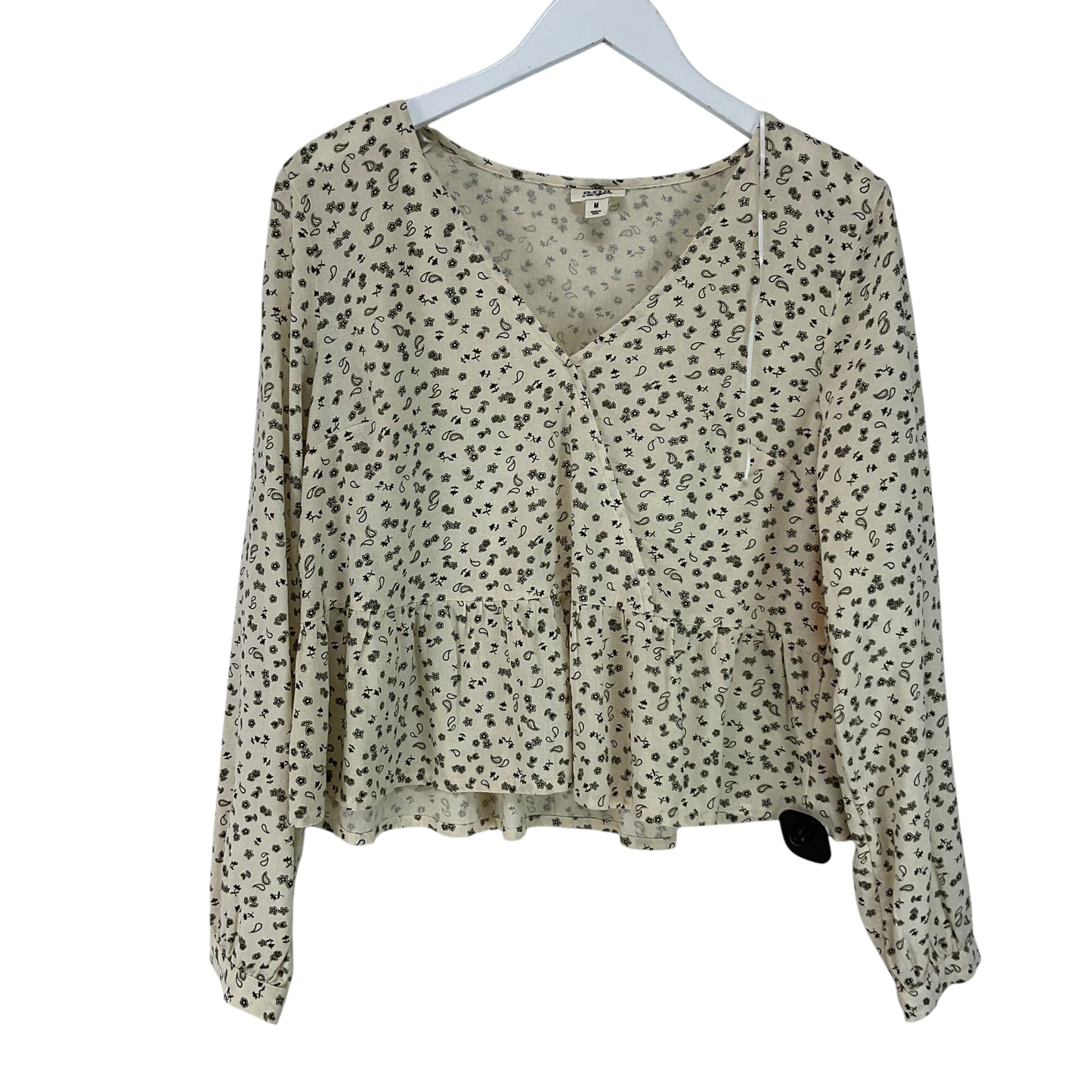 Top Long Sleeve By Ana In Cream, Size: M