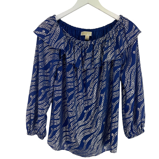 Top Long Sleeve By Michael By Michael Kors In Blue, Size: M