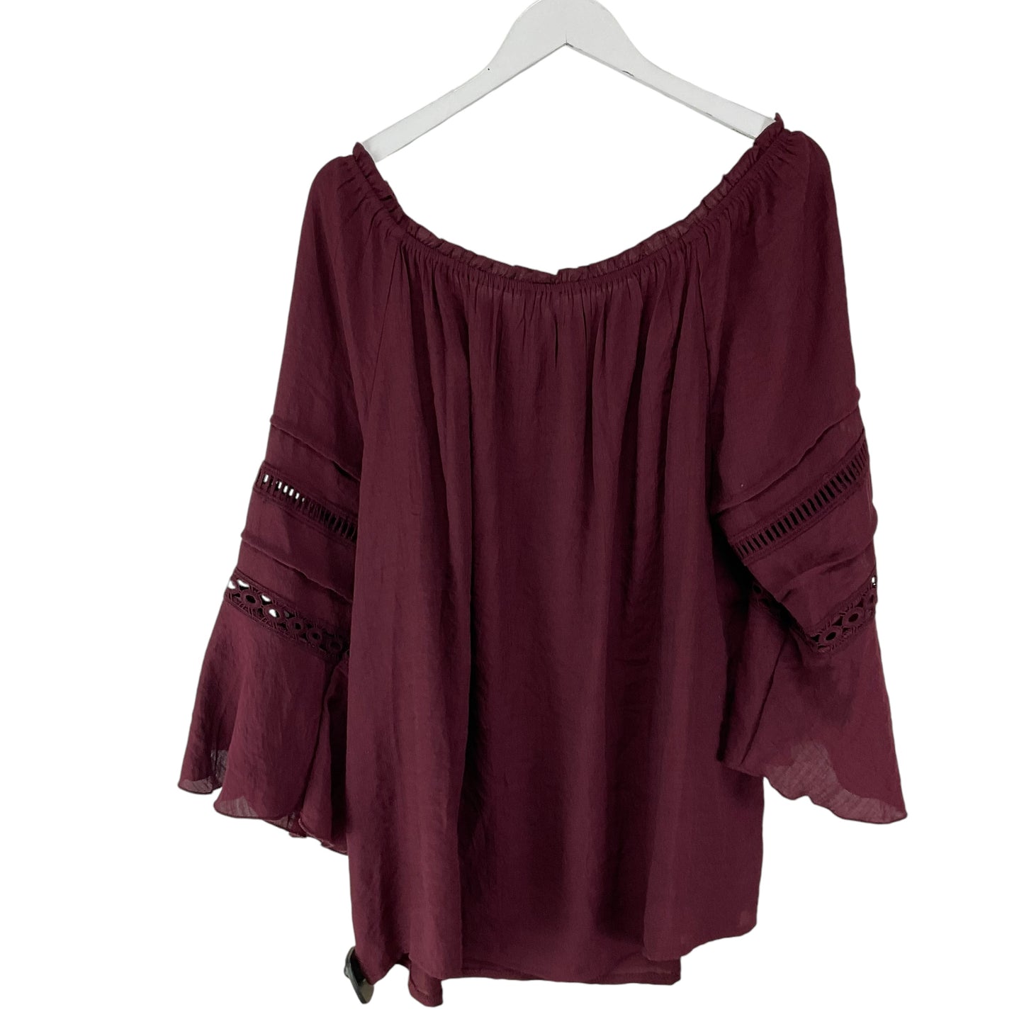 Top Long Sleeve By Cato In Red, Size: 18