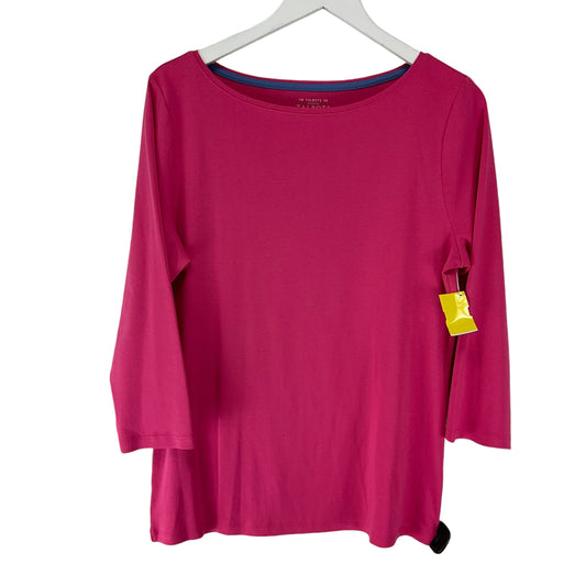 Top Long Sleeve By Talbots In Pink, Size: L