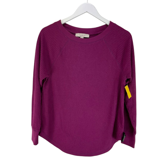 Top Long Sleeve By Loft In Purple, Size: S