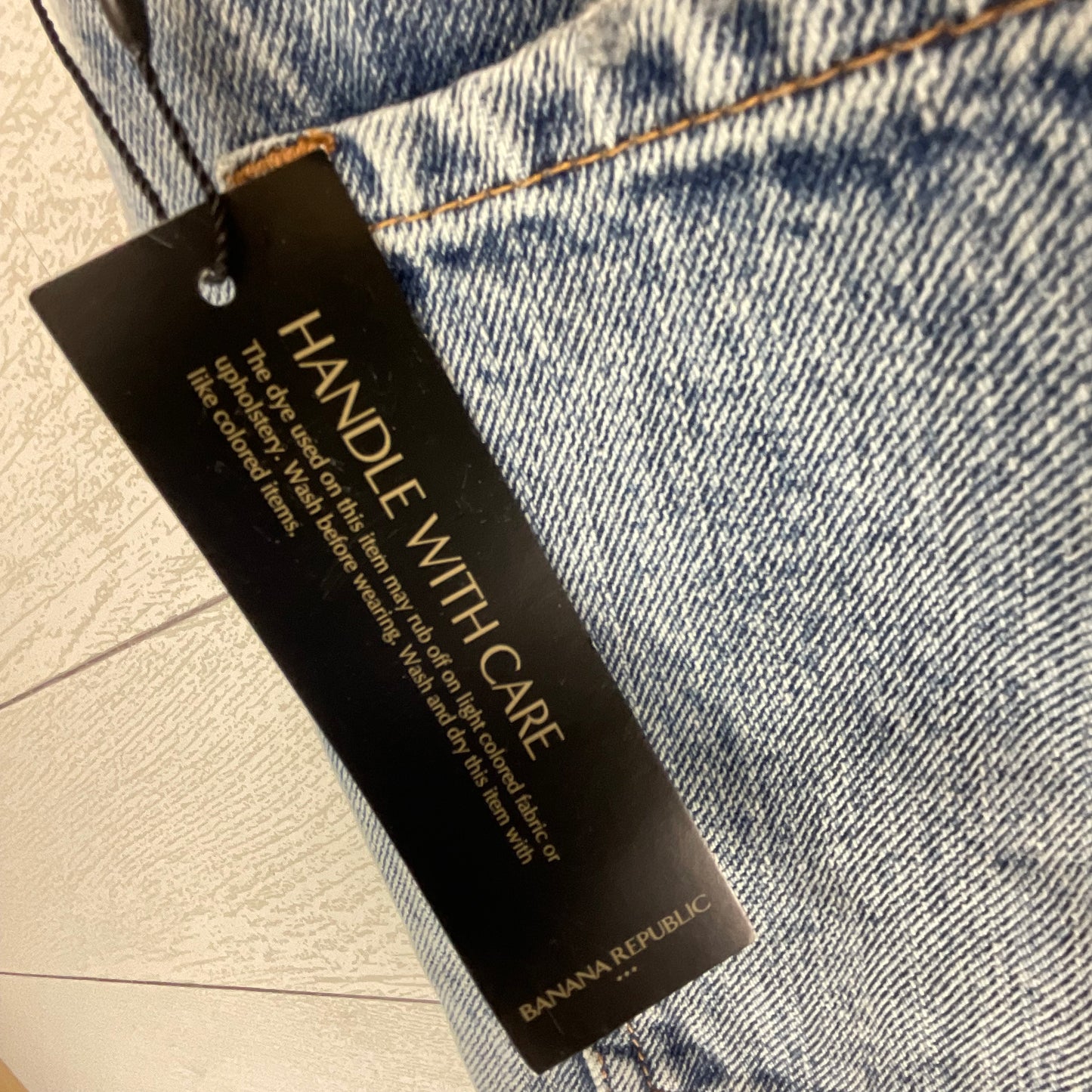 Jeans Straight By Banana Republic In Blue Denim, Size: 8