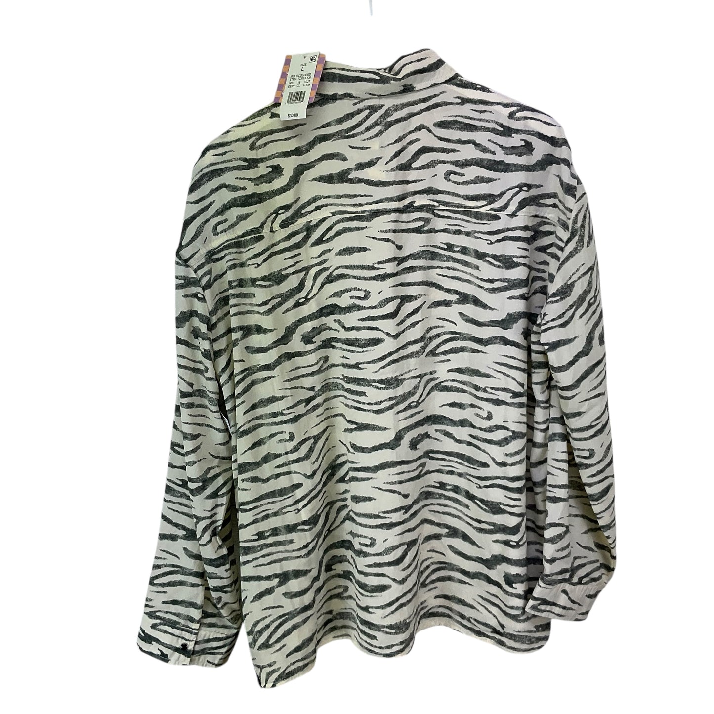 Top Long Sleeve By Cme In Green, Size: L