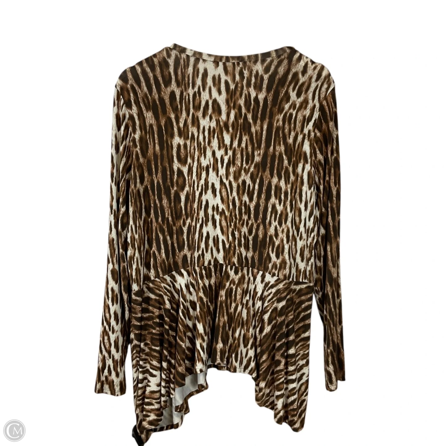 Top Long Sleeve Basic By Michael By Michael Kors In Animal Print, Size: Xl